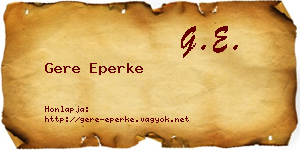 Gere Eperke névjegykártya